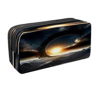 VAPOKF Astuccio portapenne per studenti con cerniera, per ragazzi e ragazze, materiale scolastico e ufficio, eclissi solare su montagna, Multi, 2.3x8.2x3.9in/6x21x10cm, Astuccio