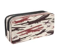 VAPOKF Astuccio portapenne per studenti con cerniera, per ragazzi e ragazze, materiale scolastico e ufficio, camion rosa con rose innamorate, Aereo e aereo da guerra retrò, 2.3x8.2x3.9in/6x21x10cm,