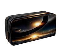 VAPOKF Astuccio portapenne per studenti con cerniera, per ragazzi e ragazze, materiale scolastico e ufficio, motivo: eclissi solare, Multi, 2.3x8.2x3.9in/6x21x10cm, Astuccio