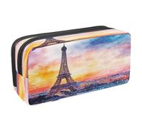 VAPOKF Astuccio portapenne per studenti con cerniera, per ragazzi e ragazze, materiale scolastico e ufficio, acquerello Parigi Torre Eiffel, Multi, 2.3x8.2x3.9in/6x21x10cm, Astuccio