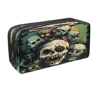 VAPOKF Astuccio portapenne per studenti con cerniera, per ragazzi e ragazze, materiale scolastico e ufficio, motivo zombi spaventosi teschi, Multi, 2.3x8.2x3.9in/6x21x10cm, Astuccio
