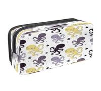 VAPOKF Astuccio portapenne per studenti con cerniera, per ragazzi e ragazze, materiale scolastico e ufficio, motivo: polipo, medusa, cavalluccio marino, granchio, animali marini, Carino colorato Ocean