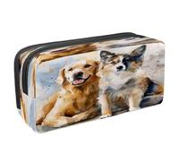 VAPOKF Astuccio portapenne per studenti con cerniera, per ragazzi e ragazze, materiale scolastico e ufficio, acquerello, Labrador Berger Allemand, Multi, 2.3x8.2x3.9in/6x21x10cm, Astuccio