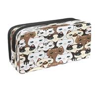VAPOKF Astuccio portapenne per studenti con cerniera, per ragazzi e ragazze, materiale scolastico e ufficio, animali dello zoo a forma di linea, Senza soluzione di continuità, 2.3x8.2x3.9in/6x21x10cm