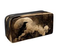 VAPOKF Astuccio portapenne per studenti con cerniera, per ragazzi e ragazze, materiale scolastico e ufficio, corvo su albero morto, Corvo nero nella foresta oscura, 2.3x8.2x3.9in/6x21x10cm, Astuccio