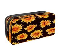 VAPOKF Astuccio portapenne per studenti con cerniera, per ragazzi e ragazze, materiale scolastico e ufficio, acquerello, farfalle, falene, insetti, Acquerello Luminoso Girasole,
