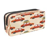 VAPOKF Astuccio portapenne per studenti con cerniera, per ragazzi e ragazze, materiale scolastico e ufficio, motivo: auto dei cartoni animati, Cartone animato, rosso, macchine, con, bagagli,