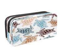 VAPOKF Astuccio portapenne per studenti con cerniera, per ragazzi e ragazze, materiale scolastico e ufficio, motivo: polipo, medusa, cavalluccio marino, granchio, animali marini, Motivo colorato