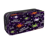 VAPOKF Astuccio portapenne per studenti con cerniera, per ragazzi e ragazze, materiale scolastico e ufficio, zucche e fantasmi di Halloween felici, Ragno e Web di Halloween, 2.3x8.2x3.9in/6x21x10cm,