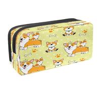 VAPOKF Astuccio portapenne per studenti con cerniera, per ragazzi e ragazze, materiale scolastico e ufficio, motivo koala e girasole, Corgi mamma e cuccioli, 2.3x8.2x3.9in/6x21x10cm, Astuccio