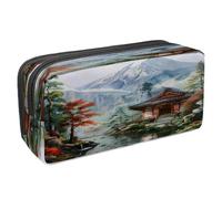 VAPOKF Astuccio portapenne per studenti con cerniera, per ragazzi e ragazze, materiale scolastico e ufficio, pittura del tempio del Monte Fuji, Multi, 2.3x8.2x3.9in/6x21x10cm, Astuccio