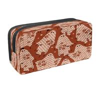 VAPOKF Astuccio portapenne per studenti con cerniera, per ragazzi e ragazze, materiale scolastico e ufficio, spaventoso cimitero di Halloween con corvo, Fantasmi floreali Halloween,