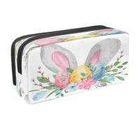 VAPOKF Astuccio portapenne per studenti con cerniera, per ragazzi e ragazze, materiale scolastico e ufficio, motivo koala grigio acquerello, Acquarello Pasqua Coniglio Orecchie Con Uova,