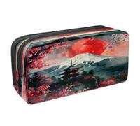 VAPOKF Astuccio portapenne per studenti con cerniera, per ragazzi e ragazze, materiale scolastico e ufficio, tempio di ciliegia Monte Fuji, sole, Multi, 2.3x8.2x3.9in/6x21x10cm, Astuccio