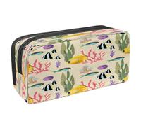 VAPOKF Astuccio portapenne per studenti con cerniera, per ragazzi e ragazze, materiale scolastico e ufficio, farfalla libellula falena e ape, Sea World Coralli Pesci Reef, 2.3x8.2x3.9in/6x21x10cm,