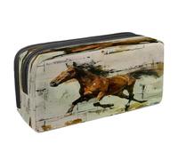 VAPOKF Astuccio portapenne per studenti con cerniera, per ragazzi e ragazze, materiale scolastico e ufficio, un cavallo dipinto sulla parete, Multi, 2.3x8.2x3.9in/6x21x10cm, Astuccio