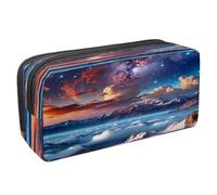 VAPOKF Astuccio portapenne per studenti con cerniera, per ragazzi e ragazze, materiale scolastico e ufficio, galassia nebulosa stellata sopra la montagna nuvola, Multi, 2.3x8.2x3.9in/6x21x10cm