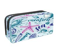 VAPOKF Astuccio portapenne per studenti con cerniera, per ragazzi e ragazze, materiale scolastico e ufficio, pianeti, luna, stelle, cielo notturno, Occhiali da sole estivi con stella marina