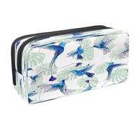 VAPOKF Astuccio portapenne per studenti con cerniera, per ragazzi e ragazze, materiale scolastico e ufficio, farfalla libellula falena e ape, Colibrì sul congedo tropicale, 2.3x8.2x3.9in/6x21x10cm,