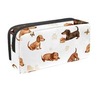 VAPOKF Astuccio portapenne per studenti, con cerniera, per ragazzi e ragazze, per scuola e ufficio, bassotti che dormono