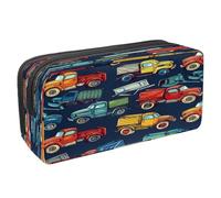 VAPOKF Astuccio portapenne per studenti, con cerniera, per ragazzi e ragazze, per scuola e ufficio, camion vintage e pick-up, Multi, 2.3x8.2x3.9in/6x21x10cm, Astuccio