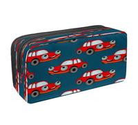 VAPOKF Astuccio portapenne per studenti, con cerniera, per ragazzi e ragazze, per scuola e ufficio, camion e pick-up, Cartoon Cars Rosso, 2.3x8.2x3.9in/6x21x10cm, Astuccio