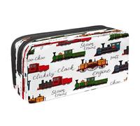VAPOKF Astuccio portapenne per studenti, con cerniera, per ragazzi e ragazze, per scuola e ufficio, camion e pick-up, Treni a vapore Vinatage, 2.3x8.2x3.9in/6x21x10cm, Astuccio