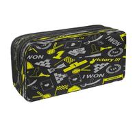 VAPOKF Astuccio portapenne per studenti, con cerniera, per ragazzi e ragazze, per scuola e ufficio, camion e pick-up, Simboli della Vittoria, 2.3x8.2x3.9in/6x21x10cm, Astuccio