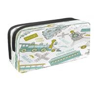 VAPOKF Astuccio portapenne per studenti, con cerniera, per ragazzi e ragazze, per scuola e ufficio, camion e pick-up, Treno a vapore e ferrovia di Vinatge, 2.3x8.2x3.9in/6x21x10cm, Astuccio