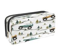 VAPOKF Astuccio portapenne per studenti, con cerniera, per ragazzi e ragazze, per scuola e ufficio, camion e pick-up, Camion sulla strada di montagna, 2.3x8.2x3.9in/6x21x10cm, Astuccio