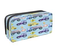 VAPOKF Astuccio portapenne per studenti, con cerniera, per ragazzi e ragazze, per scuola e ufficio, camion e pick-up, Autobus Scuola Camion, 2.3x8.2x3.9in/6x21x10cm, Astuccio