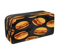 VAPOKF Astuccio portapenne per studenti con cerniera, per ragazzi e ragazze, per scuola e ufficio, cheeseburger, taco toast, pizza, Hamburger Con Ketchup Di Manzo, 2.3x8.2x3.9in/6x21x10cm, Astuccio