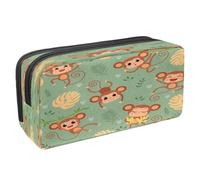 VAPOKF Astuccio portapenne per studenti con cerniera, per ragazzi e ragazze, per scuola e ufficio, con cani colorati Yorkshire Terrier, Carino che gioca sull'albero della giungla,