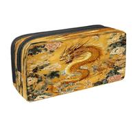 VAPOKF Astuccio portapenne per studenti con cerniera, per ragazzi e ragazze, per scuola e ufficio, drago dorato cinese, Multi, 2.3x8.2x3.9in/6x21x10cm, Astuccio