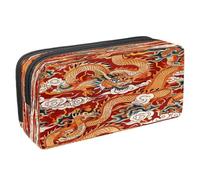 VAPOKF Astuccio portapenne per studenti con cerniera, per ragazzi e ragazze, per scuola e ufficio, drago cinese rosso, Multi, 2.3x8.2x3.9in/6x21x10cm, Astuccio