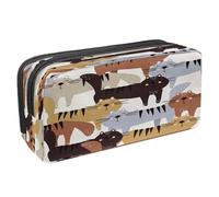 VAPOKF Astuccio portapenne per studenti con cerniera, per ragazzi e ragazze, per scuola e ufficio, gatti pigri, Gatti felici, 2.3x8.2x3.9in/6x21x10cm, Astuccio