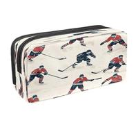 VAPOKF Astuccio portapenne per studenti con cerniera, per ragazzi e ragazze, per scuola e ufficio, giocatori di hockey su ghiaccio, Multi, 2.3x8.2x3.9in/6x21x10cm, Astuccio