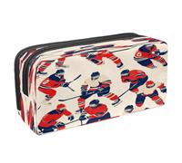 VAPOKF Astuccio portapenne per studenti con cerniera, per ragazzi e ragazze, per scuola e ufficio, giocatori di hockey su ghiaccio, Multi, 2.3x8.2x3.9in/6x21x10cm, Astuccio