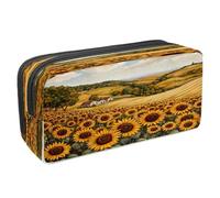 VAPOKF Astuccio portapenne per studenti con cerniera, per ragazzi e ragazze, per scuola e ufficio, girasoli, casa di campagna, Multi, 2.3x8.2x3.9in/6x21x10cm, Astuccio