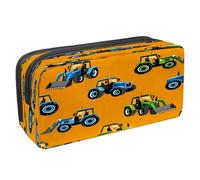 VAPOKF Astuccio portapenne per studenti, con cerniera, per ragazzi e ragazze, per scuola e ufficio, motivo: bulldozer con trattore e auto, Bulldozer Trattore Auto, 2.3x8.2x3.9in/6x21x10cm, Astuccio