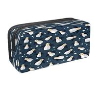 VAPOKF Astuccio portapenne per studenti, con cerniera, per ragazzi e ragazze, per scuola e ufficio, motivo: squali e pesci, Pinguini del Polo Nord e ghiaccio, 2.3x8.2x3.9in/6x21x10cm, Astuccio