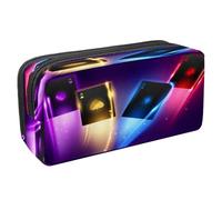 VAPOKF Astuccio portapenne per studenti, con cerniera, per ragazzi e ragazze, per scuola e ufficio, motivo: bulldozer con trattore e auto, Carte da poker luminose colorate, 2.3x8.2x3.9in/6x21x10cm