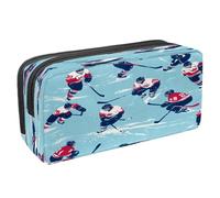 VAPOKF Astuccio portapenne per studenti con cerniera, per ragazzi e ragazze, per scuola e ufficio, per giocatori di hockey su ghiaccio, Multi, 2.3x8.2x3.9in/6x21x10cm, Astuccio