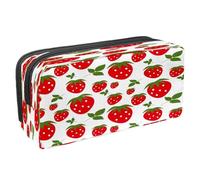 VAPOKF Astuccio portapenne per studenti con cerniera, per ragazzi e ragazze, per scuola e ufficio, sfondo senza cuciture con fragole, Seamless Fragola Sfondo, 2.3x8.2x3.9in/6x21x10cm, Astuccio