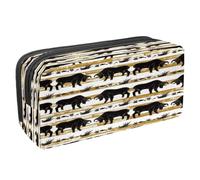 VAPOKF Astuccio portapenne per studenti con cerniera, per ragazzi e ragazze, per scuola e ufficio, silhouette con gatto che gioca, Toro in lotta, 2.3x8.2x3.9in/6x21x10cm, Astuccio