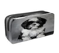 VAPOKF Astuccio portapenne per studenti con cerniera, per ragazzi e ragazze, per scuola e ufficio, simpatico cucciolo di cane Shih Tzu, Multi, 2.3x8.2x3.9in/6x21x10cm, Astuccio