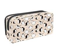 VAPOKF Astuccio portapenne per studenti con cerniera, per ragazzi e ragazze, per scuola e ufficio, simpatico pinguino invernale, Simpatico motivo pinguini, 2.3x8.2x3.9in/6x21x10cm, Astuccio