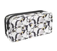 VAPOKF Astuccio portapenne per studenti con cerniera, per ragazzi e ragazze, per scuola e ufficio, simpatico pinguino invernale, Famiglia di pinguini imperatori, 2.3x8.2x3.9in/6x21x10cm, Astuccio