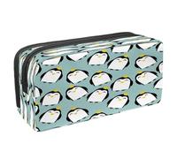 VAPOKF Astuccio portapenne per studenti con cerniera, per ragazzi e ragazze, per scuola e ufficio, simpatico pinguino invernale, Principi Pinguino Felice Con Corone, 2.3x8.2x3.9in/6x21x10cm, Astuccio