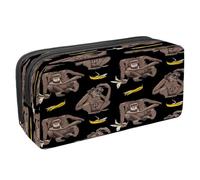 VAPOKF Astuccio portapenne per studenti con cerniera, per ragazzi e ragazze, per scuola e ufficio, stampa mucca nera, in scatola di latte, Scimmia carina e buccia di banana avanzi,